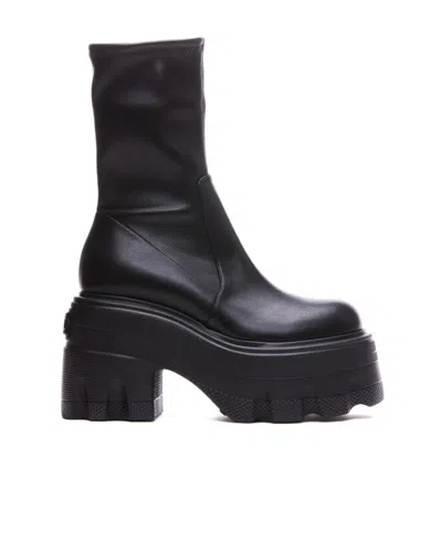 Casadei Pull-on Platform Boots In Black