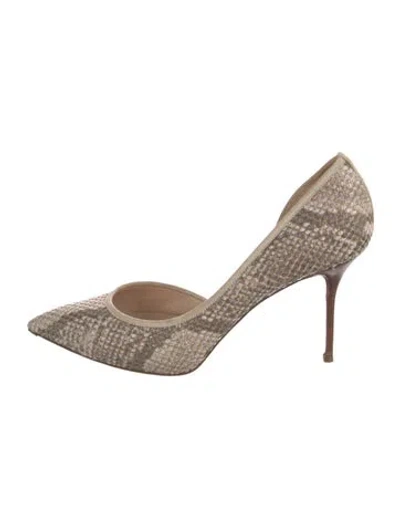 Pre-owned Casadei Python Animal Print Pumps In Brown/neutrals