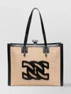 Casadei Rectangular Woven Texture Tote Bags