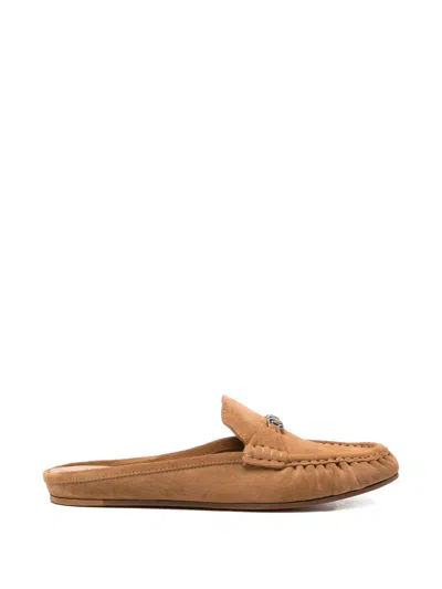 Casadei Renna Suede Mules In Orange