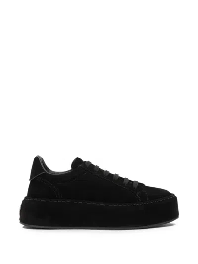 Casadei Renna Suede Platform Sneakers In Black