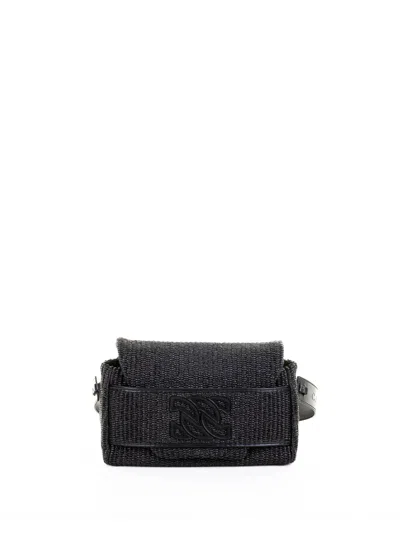 Casadei Riviera Woven Fabric Shoulder Bag