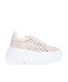Casadei Round-head Platform Sneakers In White
