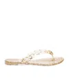 Casadei Glitter-embellished Flat Sandals In Multi