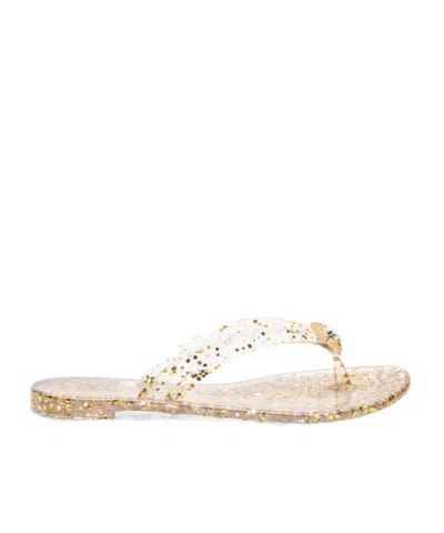 CASADEI GLITTER-DETAIL FLIP FLOPS