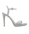Casadei Round-headed High-heeled Sandals In Gray