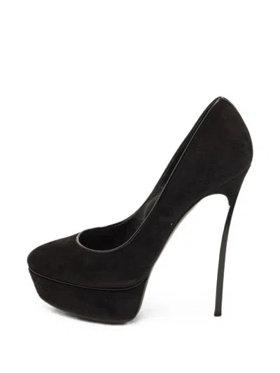 Pre-owned Casadei Round-toe Platform Pumps In Black