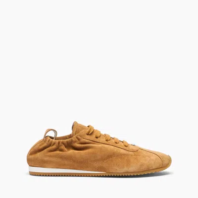Casadei Rythm Gathered Suede Sneakers In Orange