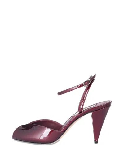 Casadei Sam Nap.vip Amarena Ankle Strap Leather Sandals In Red