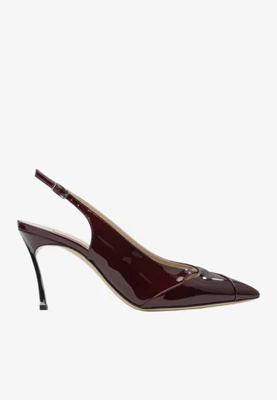 Casadei Samurai Blade 80 Slingback Pumps In Red