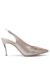 Casadei 80mm Samurai Blade Slingback Pumps In Metallic