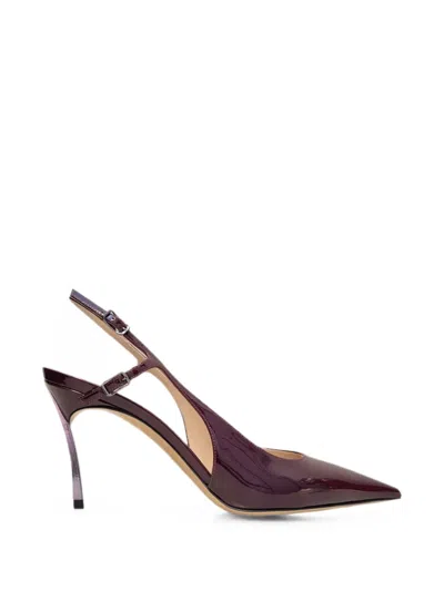 Casadei Samurai Julia Patent-finish Slingback Pumps In Burgundy
