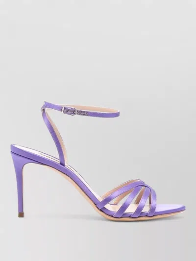 Casadei Sandal High Heel Ankle Strap Open Toe In Purple