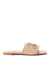 Casadei Portofino Woven-raffia Slides In Negro