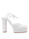 Casadei Betty Citylight Round-toe Platform Pumps In Plata