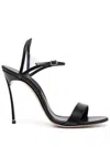 Casadei Open Toe 110mm Heeled Sandals In Black