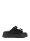 Casadei Birky Ale Flatform Slides In Black