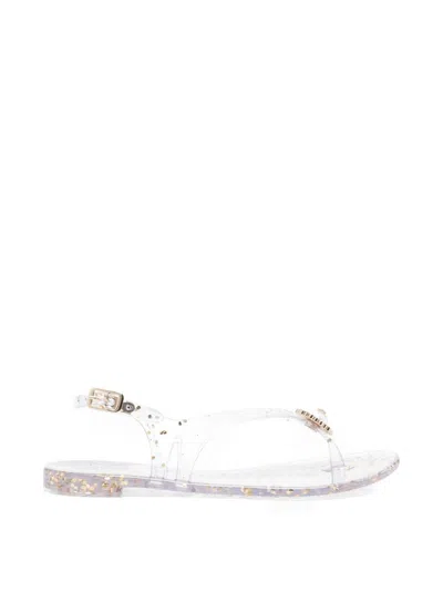 Casadei Sandals Blue And Green In White
