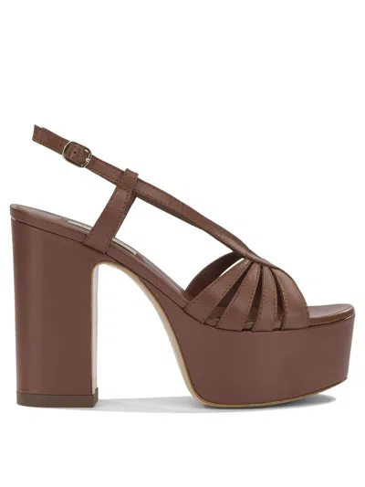 Casadei Sandals Brown In Animal Print
