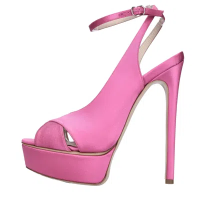 Casadei Flora Jolly 140mm Satin Sandals In Fucsia Vivaci
