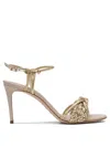 Casadei Braided Stiletto Sandals In Leather Blend In Pink