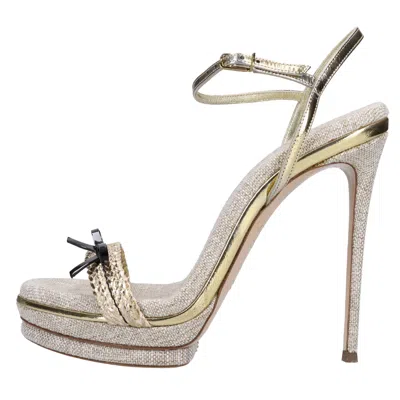 Casadei Sandals Golden In Oro Marroni