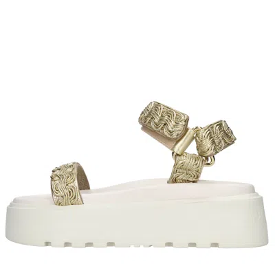 Casadei Sandals Golden In Oro Marroni