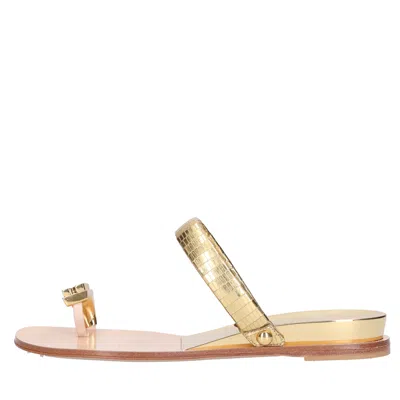 Casadei Sandals Golden In Oro Marroni