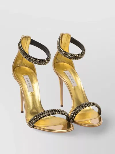 Casadei Sandals High-heeled Metallic Embellishments In Multi