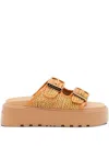 Casadei Birky Ale Woven Platform Sandals