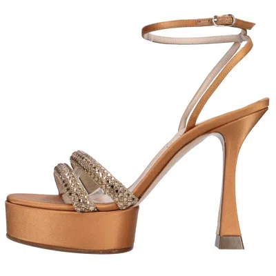 Casadei Sandals Orange In Brown