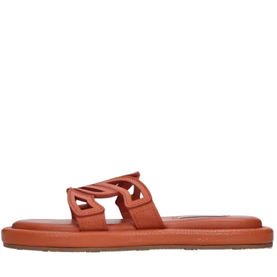 Casadei Sandals Orange In Brown