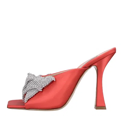 Casadei Butterfly Geraldine 100mm Mules In Rosso Vivaci