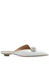 Casadei Blade Pointed Toe Mules In White
