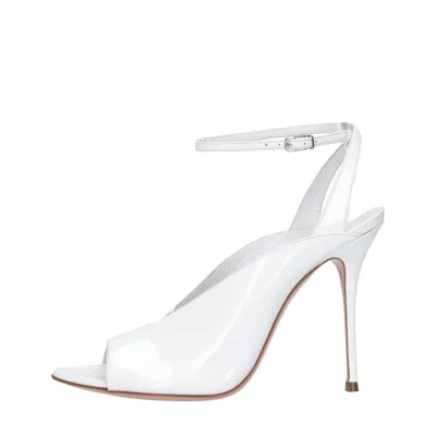 Casadei Sandals White In Bianco Chiari E Naturali