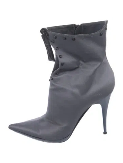 Pre-owned Casadei Satin Boots In Blue
