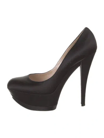 Pre-owned Casadei Satin Pumps In Black