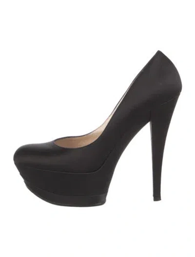 Pre-owned Casadei Satin Pumps In Black