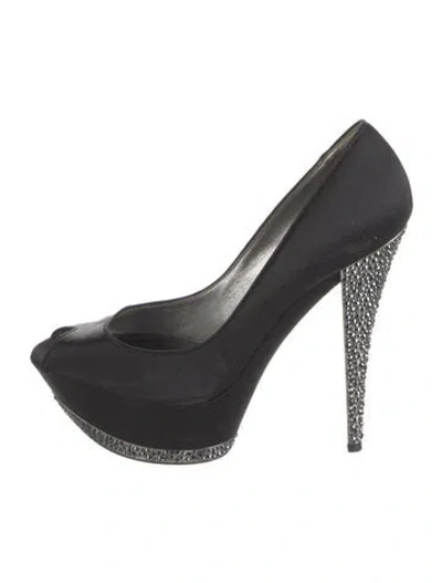 Pre-owned Casadei Satin Pumps In Black