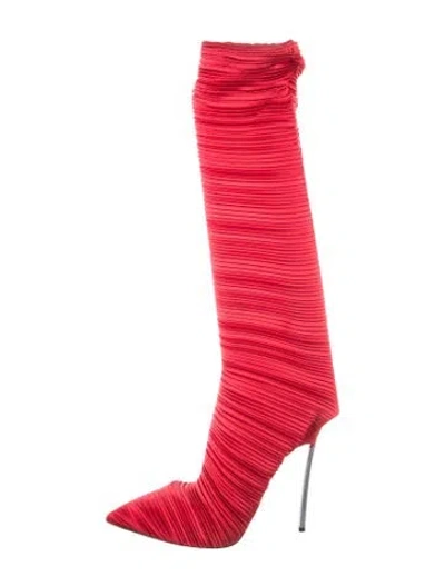 Pre-owned Casadei Satin Pumps In Red