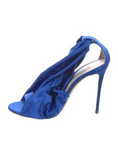 Pre-owned Casadei Satin Sandals In Blue