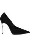 Casadei Scalloped-edge Pointed-toe Pumps In Black