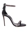 Casadei Scarlet 110mm Glitter Leather Sandals In Black