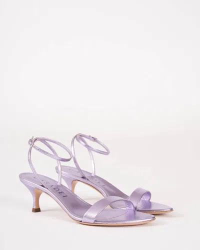 Casadei Scarlet Cristal Trasp Heel In Flash Wisteria/metallic In Purple
