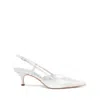 Casadei Scarlet Diadema 65mm Slingback Pumps In Silver
