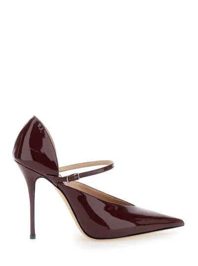 CASADEI SCARLET JOLLY BORDEAUX PUMPS WITH STILETTO HEEL IN PATENT LEATHER WOMAN