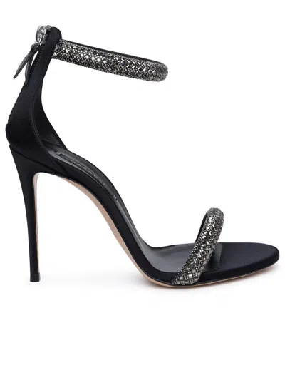 Casadei Crystal Inlaid High-heeled Sandals In Black