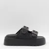 Casadei Black Slip-on Sandals In Black
