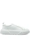 Casadei Chunky Sole Leather Sneakers In White