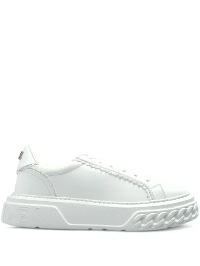 Casadei Sequin-embellihed Sneakers In White